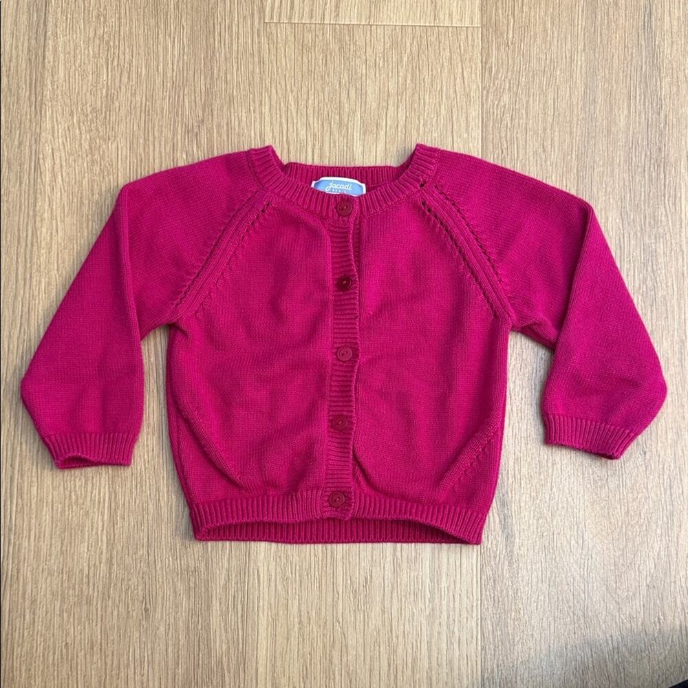 Jacadi Fuchsia Knit Cardigan Size 12 Months